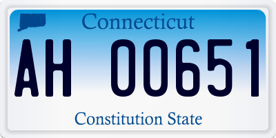 CT license plate AH00651