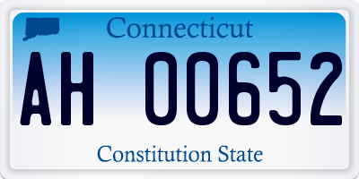 CT license plate AH00652