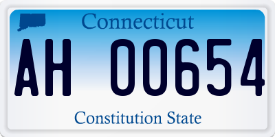 CT license plate AH00654