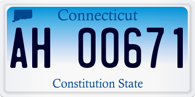 CT license plate AH00671