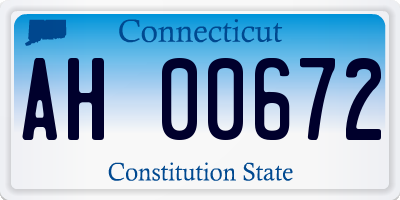 CT license plate AH00672