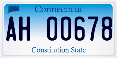 CT license plate AH00678