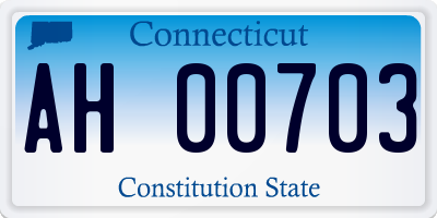 CT license plate AH00703