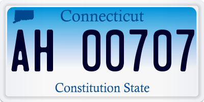 CT license plate AH00707
