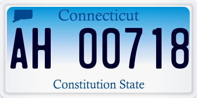 CT license plate AH00718