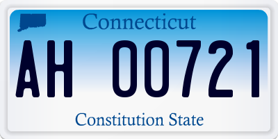 CT license plate AH00721