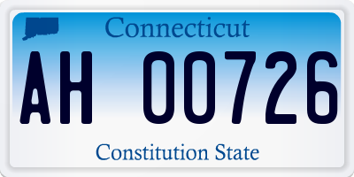 CT license plate AH00726