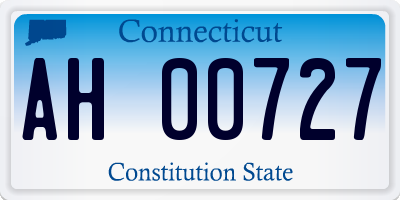 CT license plate AH00727