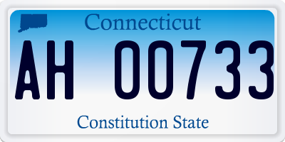 CT license plate AH00733