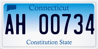 CT license plate AH00734