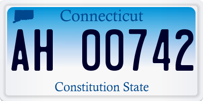 CT license plate AH00742