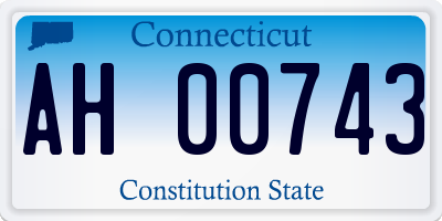 CT license plate AH00743
