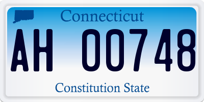 CT license plate AH00748