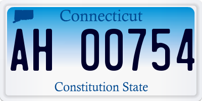 CT license plate AH00754