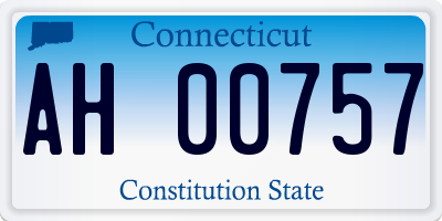 CT license plate AH00757