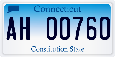 CT license plate AH00760