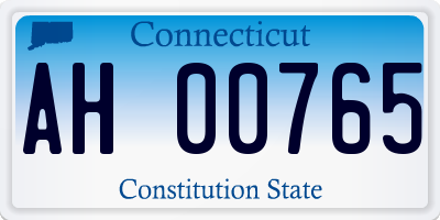 CT license plate AH00765