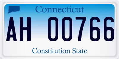 CT license plate AH00766