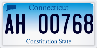 CT license plate AH00768