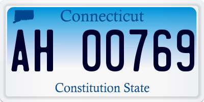 CT license plate AH00769