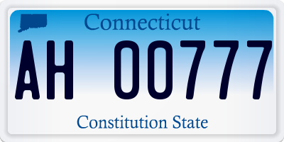 CT license plate AH00777