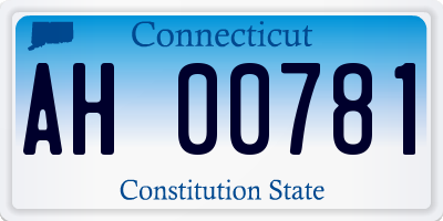 CT license plate AH00781