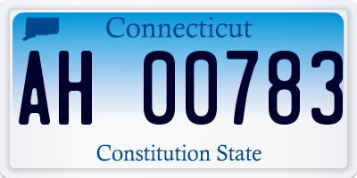 CT license plate AH00783