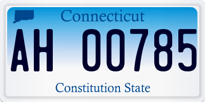 CT license plate AH00785
