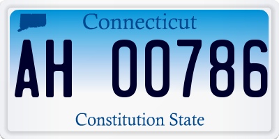 CT license plate AH00786