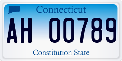 CT license plate AH00789