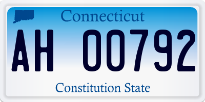 CT license plate AH00792