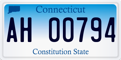 CT license plate AH00794