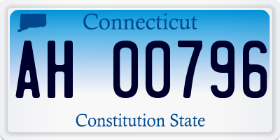 CT license plate AH00796