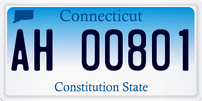 CT license plate AH00801