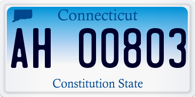 CT license plate AH00803