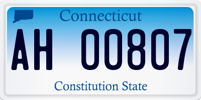 CT license plate AH00807
