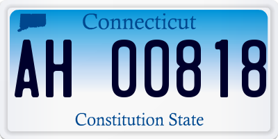 CT license plate AH00818