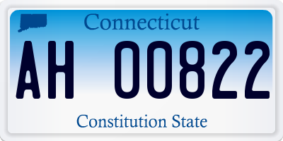 CT license plate AH00822