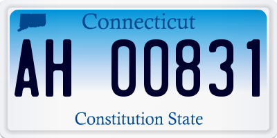 CT license plate AH00831