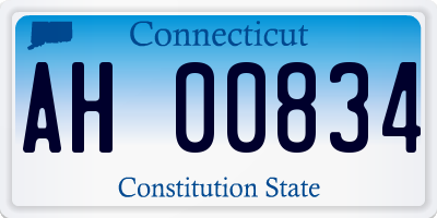 CT license plate AH00834