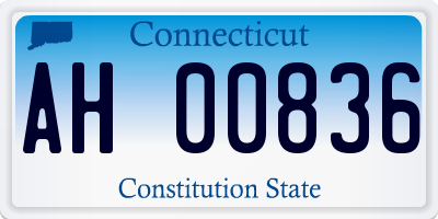 CT license plate AH00836
