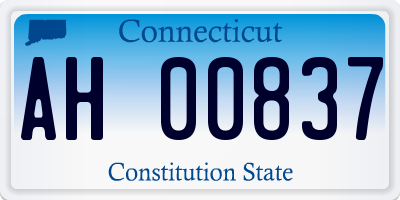 CT license plate AH00837