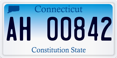 CT license plate AH00842