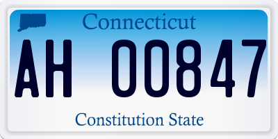 CT license plate AH00847