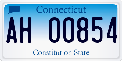 CT license plate AH00854
