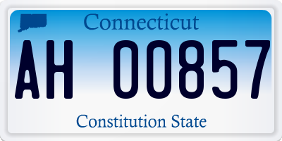 CT license plate AH00857