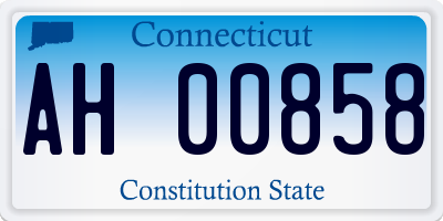 CT license plate AH00858