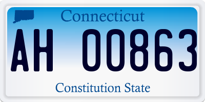 CT license plate AH00863