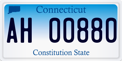 CT license plate AH00880
