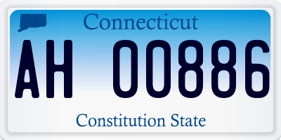 CT license plate AH00886